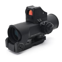 specter 4X Scope,4X32mm Optical Illuminated Chevron Reticle Matte With CQB Red Dot Sight Combo