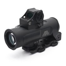 specter 4X Scope,4X32mm Optical Illuminated Chevron Reticle Matte With CQB Red Dot Sight Combo