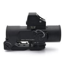 specter 4X Scope,4X32mm Optical Illuminated Chevron Reticle Matte With CQB Red Dot Sight Combo