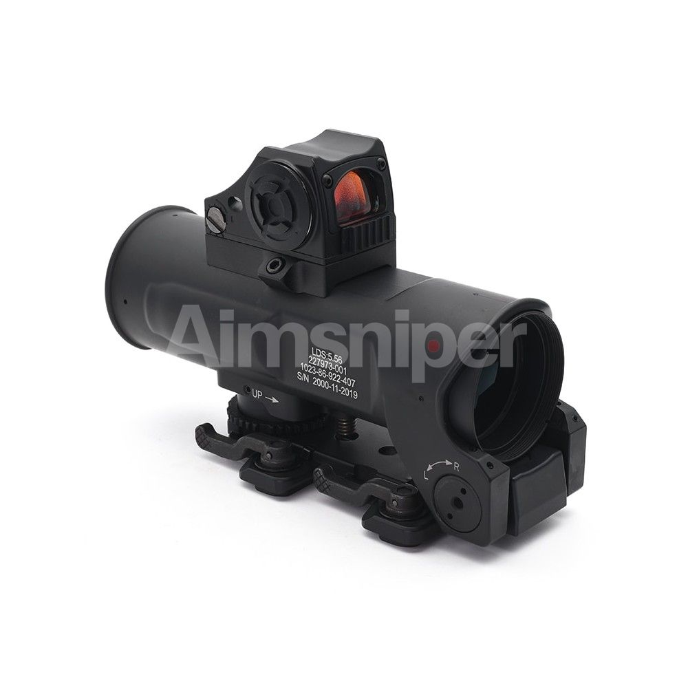 specter 4X Scope,4X32mm Optical Illuminated Chevron Reticle Matte With CQB Red Dot Sight Combo