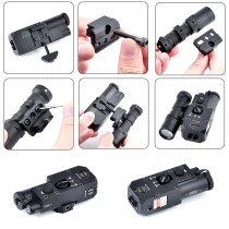 Metal CQBL Laser Sights，With IR Laser + Red/Green/Blue Laser Sight，With Pressure Switch & M300/M600 Series Flashlight Base Mount