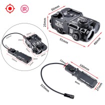 Metal PERST-4 Box Red/Green/Blue Laser Sight With IR Laser，4-Level Laser Brightness，With Pressure Switch，For 20mm Rail