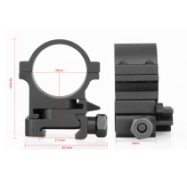 30mm Tube Scope Mount，Flip to Side Mount Rings Rotatable Mount，For 20mm Rail