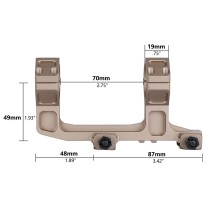 30mm 1.93" Optical Center Height Scope Mount，30mm Scope Ring Diameter Durable Style Mounting Bracket