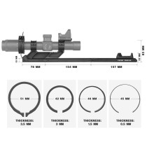 Tactical FAST Zooming System Scopes Switch Mount Base，With Replaceable Red Dot Top Rail Mount & Rings Adapter Combo