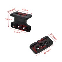 Red Dot Offset Mount Plate，For Miniature T1 T2 H1 H2 RMR Footprint Reflex Sight Optic Fiber Scope Heighten Mount Accessories