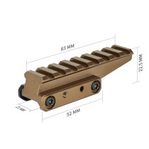 Optic Riser Mount 20mm Rail，Fast Riser Red Dot Riser，For Red Dot Sight Scope Optics，2.26"