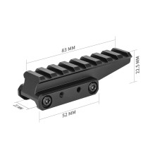 Optic Riser Mount 20mm Rail，Fast Riser Red Dot Riser，For Red Dot Sight Scope Optics，2.26"