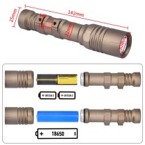 1300 Lumens Mini Scout Torch Light，Tactical LED Whitelight Flashlight (Long)