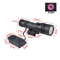 Tactical IR Flashlight，850nm IR Illuminator LED Mini Scout Torch Light，Infrared Light Night Vision Flashlight (Short)