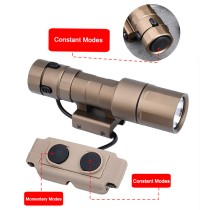 1000 Lumens Mini Scout Torch Light，Tactical LED Whitelight Flashlight，with Daul Pressure Switch