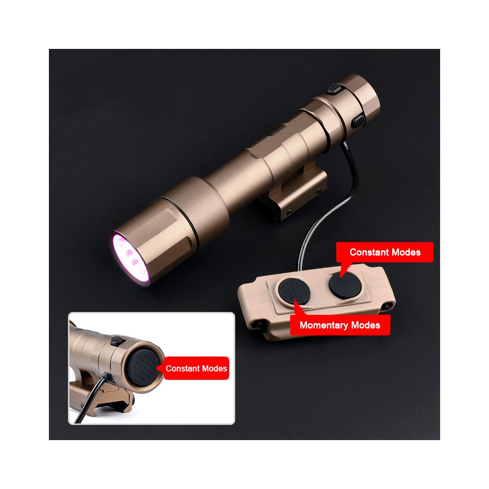 1300 Lumens Mini Scout Torch Light，Tactical LED Whitelight Flashlight，with Remote Dual Pressure Switch