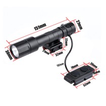 1300 Lumens Mini Scout Torch Light，Tactical LED Whitelight Flashlight，with Remote Dual Pressure Switch