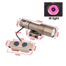 Tactical IR Flashlight，850nm IR Illuminator LED Mini Scout Torch Light，Infrared Light Night Vision Flashlight