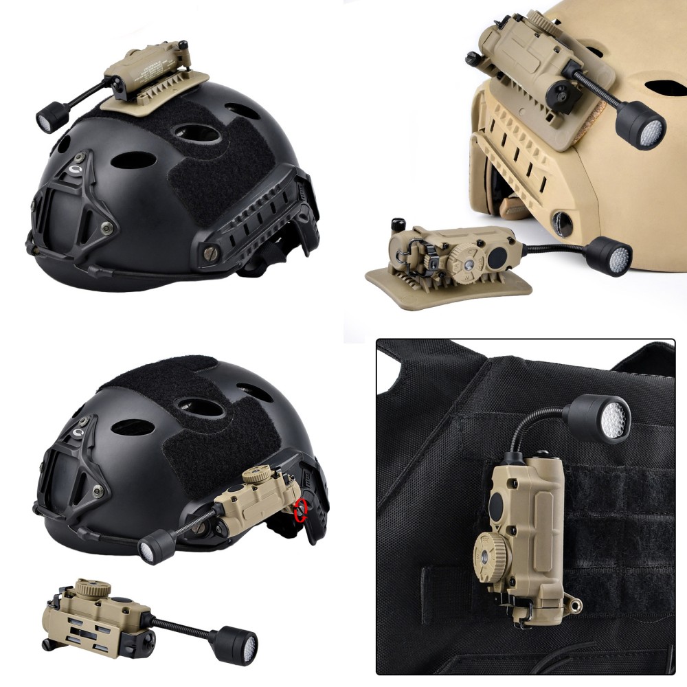 5 in 1 Tactical Helmet Light，With Red/Green/Blue/White/IR LED Task Light，Survival Signal Light