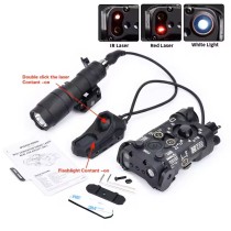 NAGL Red/Green Powerful Laser Dot IR Indicator Sight With M300A/M600C Flashlight & Pressure Button Switch