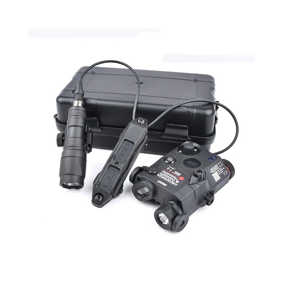 PEQ-15 Red/Green Powerful Laser Dot IR Indicator Sight With M300A/M600C Flashlight & Pressure Button Switch