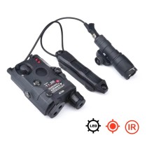 PEQ-15 Red/Green Powerful Laser Dot IR Indicator Sight With M300A/M600C Flashlight & Pressure Button Switch