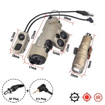 Metal MWL Red/Green/Blue Indicator Powerful Laser Dot IR Indicator Sight with M300A/M600C Flashlight & Pressure Switch，Tan