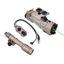 Metal MWL Red/Green/Blue Indicator Powerful Laser Dot IR Indicator Sight with M300A/M600C Flashlight & Pressure Switch，Tan