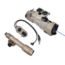 Metal MWL Red/Green/Blue Indicator Powerful Laser Dot IR Indicator Sight with M300A/M600C Flashlight & Pressure Switch，Tan