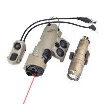 Nylon MWL Red/Green/Blue Indicator Powerful Laser Dot IR Indicator Sight with M300A/M600C Flashlight & Pressure Switch，Tan