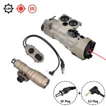 Nylon MWL Red/Green/Blue Indicator Powerful Laser Dot IR Indicator Sight with M300A/M600C Flashlight & Pressure Switch，Tan