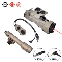 Nylon MWL Red/Green/Blue Indicator Powerful Laser Dot IR Indicator Sight with M300A/M600C Flashlight & Pressure Switch，Tan