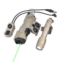 Nylon MWL Red/Green/Blue Indicator Powerful Laser Dot IR Indicator Sight with M300A/M600C Flashlight & Pressure Switch，Tan