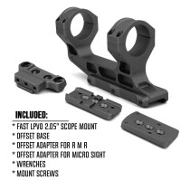 Tactical FAST LPVO Scopes Mount Base Adapter 2.05" Height 30mm Tube With 45 Degree Offset Mount Plate