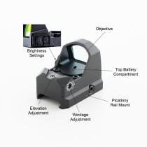 Powerful Red Dot Sight，Precise 3 MOA Dot，With 4 Hour Auto Shutoff & Top Loaded Battery Feature