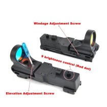 Railway Red Dot Sight，Tactical Optical Holographic Reflex Sight，Fits 20mm Rails，9 Level Brightness Control