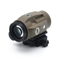 3X Magnifier with 90° Push-Button Flip-To-Side Mount & Riser Plate & Rubber Len Cover for Red Dot Holographic Sight