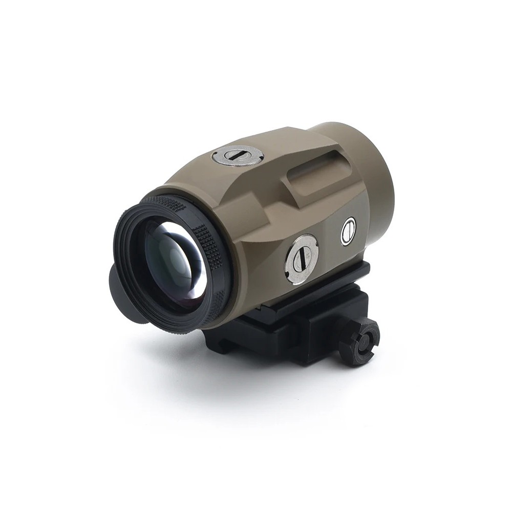 3X Magnifier with 90° Push-Button Flip-To-Side Mount & Riser Plate & Rubber Len Cover for Red Dot Holographic Sight