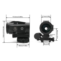 3X Magnifier with 90° Push-Button Flip-To-Side Mount & Riser Plate & Rubber Len Cover for Red Dot Holographic Sight