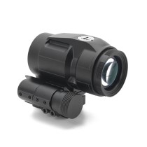 3X Magnifier with 90° Push-Button Flip-To-Side Mount & Riser Plate & Rubber Len Cover for Red Dot Holographic Sight