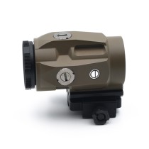 3X Magnifier with 90° Push-Button Flip-To-Side Mount & Riser Plate & Rubber Len Cover for Red Dot Holographic Sight