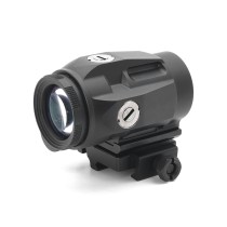 3X Magnifier with 90° Push-Button Flip-To-Side Mount & Riser Plate & Rubber Len Cover for Red Dot Holographic Sight