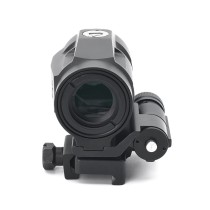 3X Magnifier with 90° Push-Button Flip-To-Side Mount & Riser Plate & Rubber Len Cover for Red Dot Holographic Sight