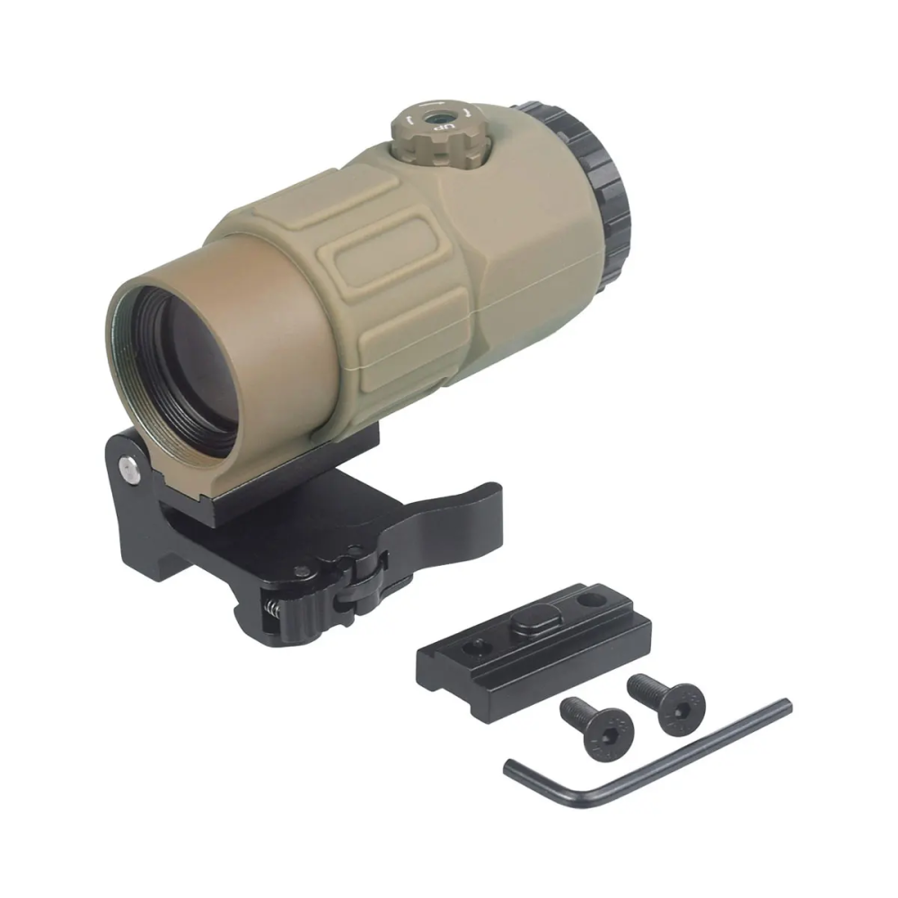 G45 5X Magnifier Scope With Standard Spacer Mount & Side Filp Up QD Mount & Lens Protection Cover