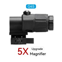 G45 5X Magnifier Scope With Standard Spacer Mount & Side Filp Up QD Mount & Lens Protection Cover