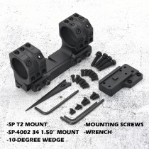 Tactical SP-4002 Mount 34mm Tube 0MOA 1.50" Height With SP A-0025 Miniature Interface ISMS Mount Adapter Combo