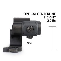 Tactical FTC Magnifier Mount With FAST QD Lever 2.26” Optical Centerline Height，For G30，G23，G33，G43，G45，Micro 3X，Micro 6X Etc