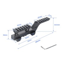 Group Type Dual Optics Tactical Mount Red Dot Scope Riser Base Heighten Integrate Adapter，For EXPS3 Holographic T1 T2