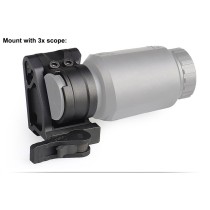 unity FTC 30mm Magnifier Mount，2.26" Height Side Flip Folding Bracket Mount，For 6X-Mag-1/3XMag-1/3X-C & 30mm Magnifier