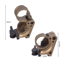 unity FTC 30mm Magnifier Mount，2.26" Height Side Flip Folding Bracket Mount，For 6X-Mag-1/3XMag-1/3X-C & 30mm Magnifier