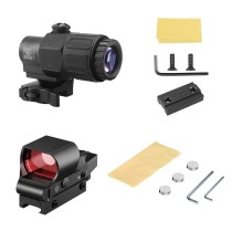 Reflex Sight With G33/G43/G45 3X/5X Magnifier Combo Kit，Multiple Reticle System (4 Adjustable)