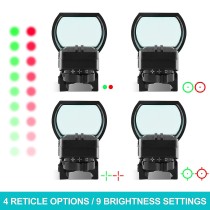 Reflex Sight With G33/G43/G45 3X/5X Magnifier Combo Kit，Multiple Reticle System (4 Adjustable)