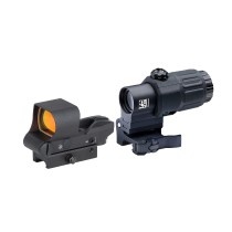 Reflex Sight With G33/G43/G45 3X/5X Magnifier Combo Kit，Multiple Reticle System (4 Adjustable)