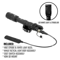 M622V Weapon Scout Flashlight with IR & Remote Pressure Switch Pad & QD Flashlight Mount, 500 Lumens LED Light